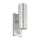 Eglo Vägglampa Riga 5 Rostfritt Stål Up & Down 2W 250lm - 830 Varm Vit | IP44 - Rörelsesensor